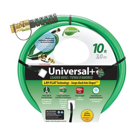 ELEMENT 0.5 in. Dia. x 10 ft. Leader Green Hose EL6100